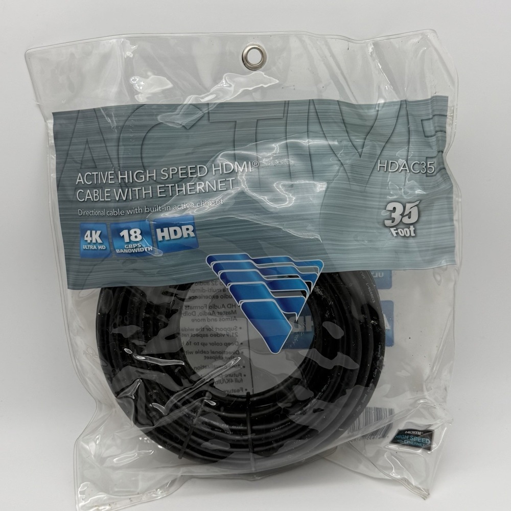 Vanco HDAC35 Active HDMI Cable 35 Ft 4K HDR 18Gbps Ethernet Directional
